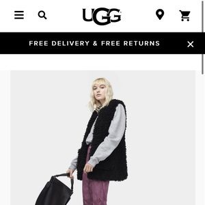 UGG Black Faux Fur Vest Black